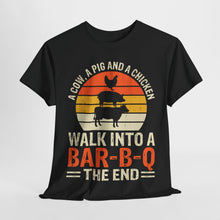 Load image into Gallery viewer, Funny BBQ Joke T-Shirt - A Cow, a Pig, and a Chicken Walk Into a Barbecue...