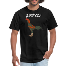 Load image into Gallery viewer, Rooster Funny Rock Out Unisex T-Shirt - black