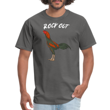 Load image into Gallery viewer, Rooster Funny Rock Out Unisex T-Shirt - charcoal