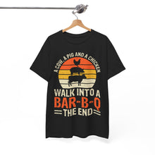 Load image into Gallery viewer, Funny BBQ Joke T-Shirt - A Cow, a Pig, and a Chicken Walk Into a Barbecue...