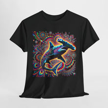 Load image into Gallery viewer, Psychedelic Hammerhead Shark and Cosmic Swirl Unisex Heavy Cotton Tee