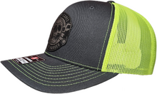 Load image into Gallery viewer, Nobody Cares Work Harder Charcoal High Vis Green Snap Back Richardson 112 Hat
