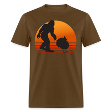 Load image into Gallery viewer, Bigfoot Thanksgiving Funny Sasquatch Turkey Unisex Classic T-Shirt - brown