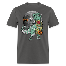 Load image into Gallery viewer, T-Rex Skeleton Dinosaur Full Moon Halloween Unisex Classic T-Shirt - charcoal