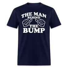 Load image into Gallery viewer, The Man Behind The Bump, Pregnancy Gift Shirt - navy