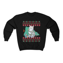 Load image into Gallery viewer, Funny Cat Christmas Tree Ugly Christmas Sweater Unisex Heavy Blend Crewneck Sweatshirt