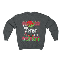 Load image into Gallery viewer, I'm The Artist Elf Funny Christmas Ugly Sweater Unisex Heavy Blend™ Crewneck Sweatshirt