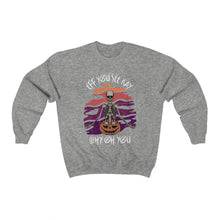 Load image into Gallery viewer, Eff You See Kay Why Oh You Skeleton Yoga Halloween Unisex Heavy Blend™ Crewneck Sweatshirt
