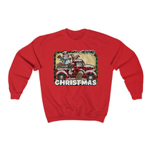 Load image into Gallery viewer, Merry Christmas Snowman In Plaid Vintage Truck Unisex Heavy Blend™ Crewneck Sweatshirt