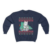 Load image into Gallery viewer, Funny Cat Christmas Tree Ugly Christmas Sweater Unisex Heavy Blend Crewneck Sweatshirt