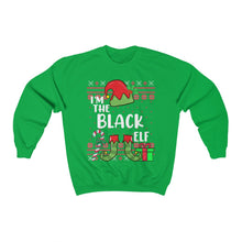 Load image into Gallery viewer, I'm The Black Elf Funny Christmas Ugly Sweater Unisex Heavy Blend™ Crewneck Sweatshirt