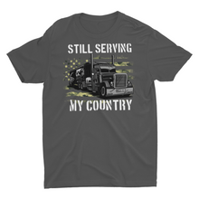 Load image into Gallery viewer, Camo American Flag Truck Driver Veteran Trucker Unisex T-Shirt