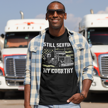 Load image into Gallery viewer, Camo American Flag Truck Driver Veteran Trucker Unisex T-Shirt