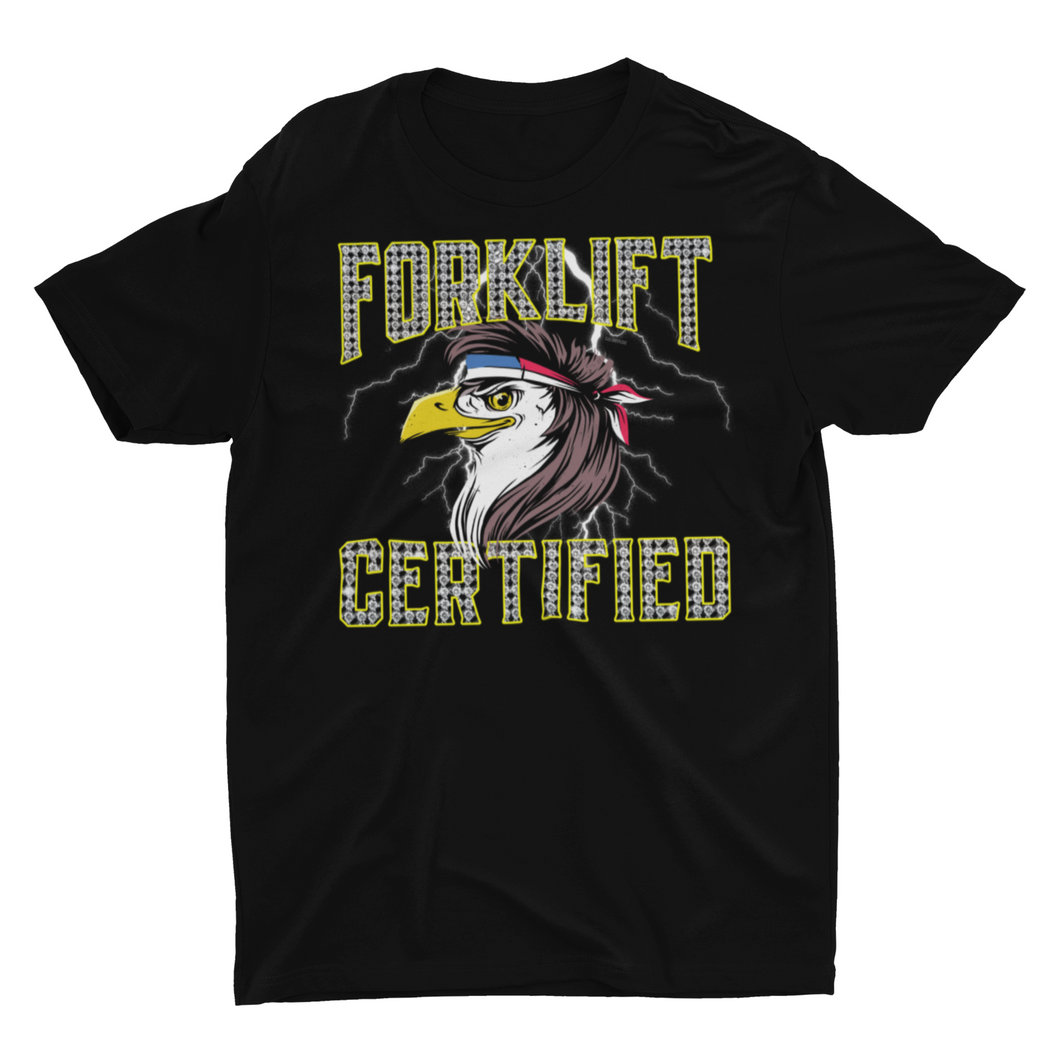 Patriotic Forklift Certified Eagle Mullet USA Forklift T-Shirt