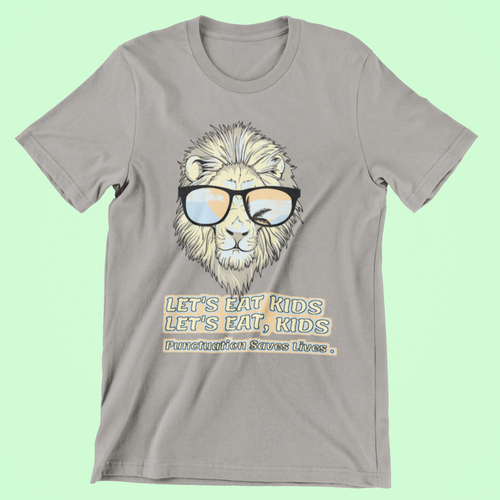 Lion Lets Eat Kids, Punctuation Saves Lives, Kids' T-Shirt - E.G. Supplies, LLC 