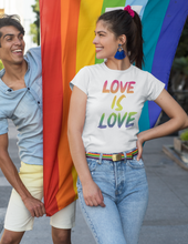 Load image into Gallery viewer, Pride Shirt Love Is Love Shirt Gay Rainbow Shirt Unisex Classic T-Shirt