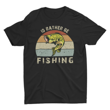 Load image into Gallery viewer, Vintage Style Distressed I'd Rather Be Fishing Shirt