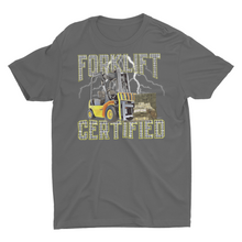 Load image into Gallery viewer, Retro Style Funny Forklift Operator Forklift Certified Unisex T-Shirt