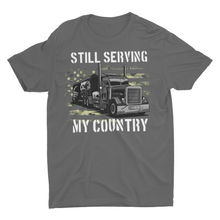 Load image into Gallery viewer, Camo American Flag Truck Driver Veteran Trucker Unisex T-Shirt