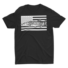 Load image into Gallery viewer, Northern Pike Fishing American Flag Fishing T-Shirt