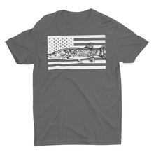Load image into Gallery viewer, Northern Pike Fishing American Flag Fishing T-Shirt