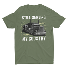 Load image into Gallery viewer, Camo American Flag Truck Driver Veteran Trucker Unisex T-Shirt