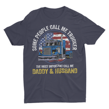 Load image into Gallery viewer, Trucker Dad and Husband Truck Driver Gift Shirt