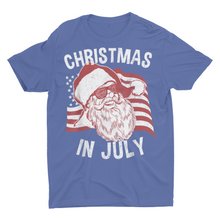 Load image into Gallery viewer, American Flag Christmas In July, Santa and Flag Shirt