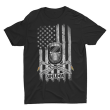 Load image into Gallery viewer, American Flag Cutting Torch Welding Helmet Welder Shirt