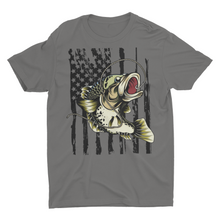 Load image into Gallery viewer, American Flag Bass Fishing Unisex T Shirt