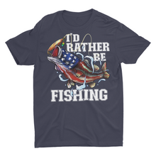 Load image into Gallery viewer, I'd Rather Be Fishing Patriotic Fishing Shirt.