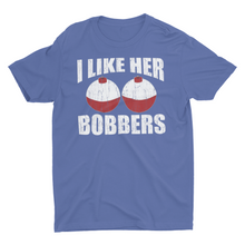 Load image into Gallery viewer, Distressed Funny Fishing Shirt I Like Her Bobbers