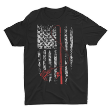 Load image into Gallery viewer, Distressed retro Style Fishing American Flag Shirt