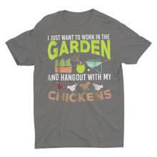 Load image into Gallery viewer, Funny Gardening and Chickens Says Work In My Garden Shirts