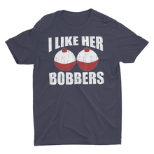 Load image into Gallery viewer, Distressed Funny Fishing Shirt I Like Her Bobbers