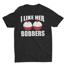 Load image into Gallery viewer, Distressed Funny Fishing Shirt I Like Her Bobbers