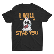 Load image into Gallery viewer, Cute Ghost Nurse I Will Stab You Halloween Shirt