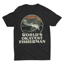 Load image into Gallery viewer, Distressed Funny Fishing Shirt Wolds Okayest Fisherman