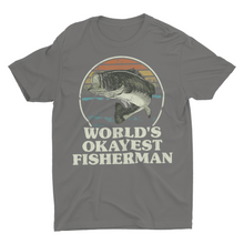 Load image into Gallery viewer, Distressed Funny Fishing Shirt Wolds Okayest Fisherman