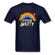 Load image into Gallery viewer, Crippling Anxiety Rainbow Unisex T-Shirt - navy