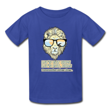Load image into Gallery viewer, Lion Lets Eat Kids, Punctuation Saves Lives, Kids' T-Shirt - royal blue