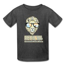 Load image into Gallery viewer, Lion Lets Eat Kids, Punctuation Saves Lives, Kids' T-Shirt - heather black