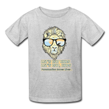 Load image into Gallery viewer, Lion Lets Eat Kids, Punctuation Saves Lives, Kids' T-Shirt - heather gray