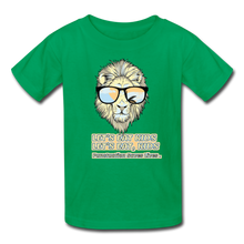 Load image into Gallery viewer, Lion Lets Eat Kids, Punctuation Saves Lives, Kids' T-Shirt - kelly green
