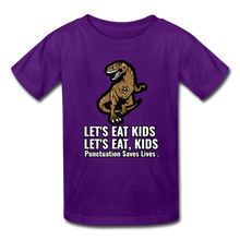 Load image into Gallery viewer, Lets Eat Kids, Punctuation Saves Lives, Kids' T-Shirt - purple