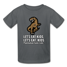 Load image into Gallery viewer, Lets Eat Kids, Punctuation Saves Lives, Kids' T-Shirt - charcoal