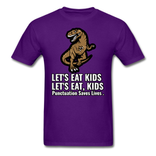 Load image into Gallery viewer, Lets Eat, Grammar Shirt Kids, Adult Unisex T-Shirt - purple