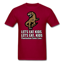 Load image into Gallery viewer, Lets Eat, Grammar Shirt Kids, Adult Unisex T-Shirt - dark red
