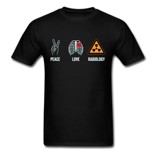 Load image into Gallery viewer, Peace Love and Radiology Unisex Classic T-Shirt - black