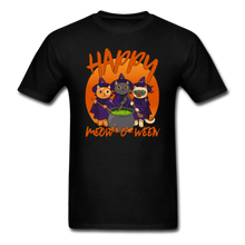 Load image into Gallery viewer, Happy Meow-o-ween Halloween Cat Witch T-Shirt - black